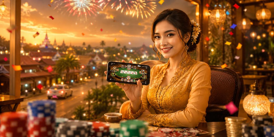 Poker game featuring traditional Malaysian kebaya attire